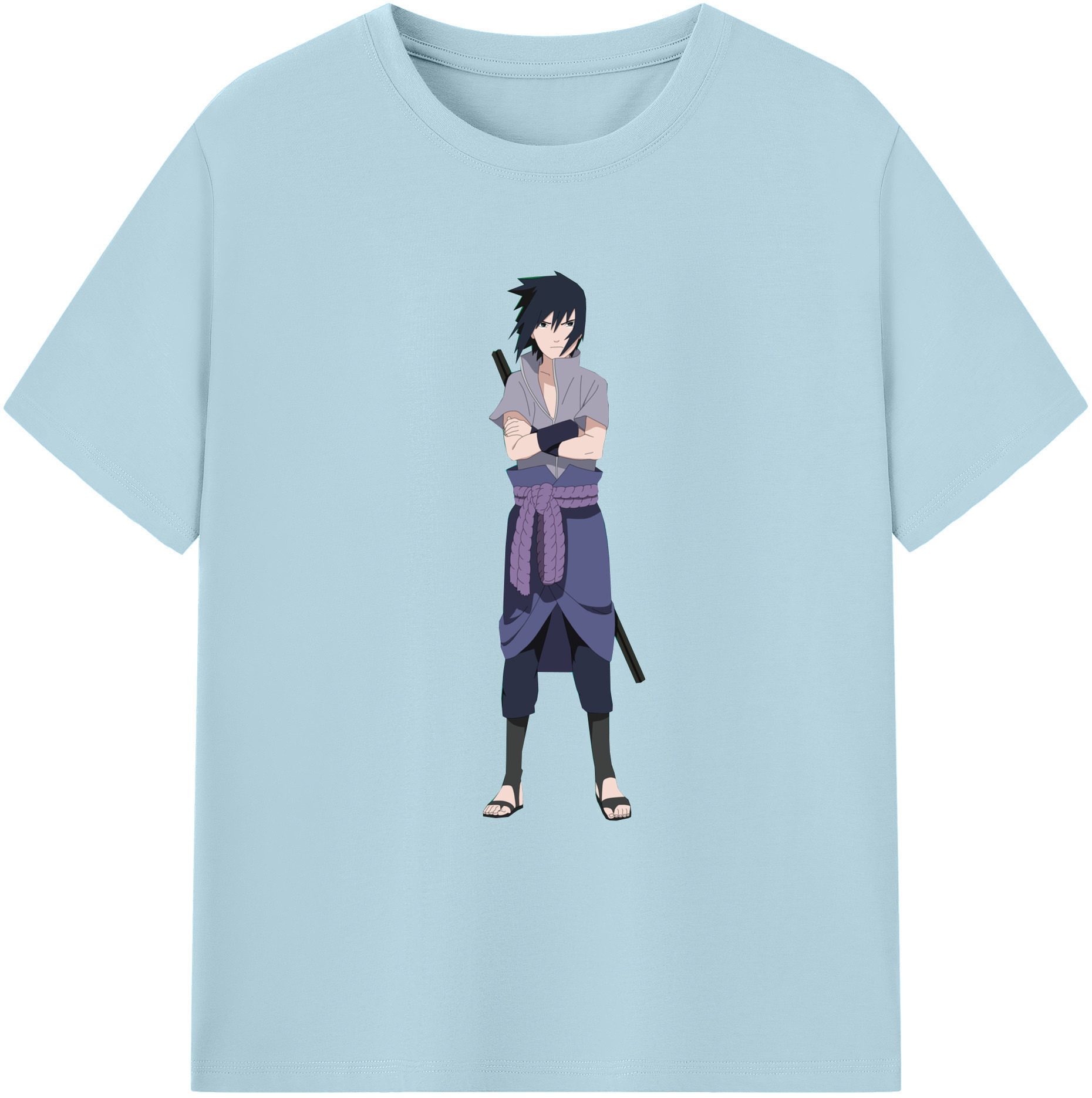 （画像用） NARUTO -ナルト- うちは サスケ Uchiha Sasuke 綿100％半袖Tシャツ（フロントプリント）